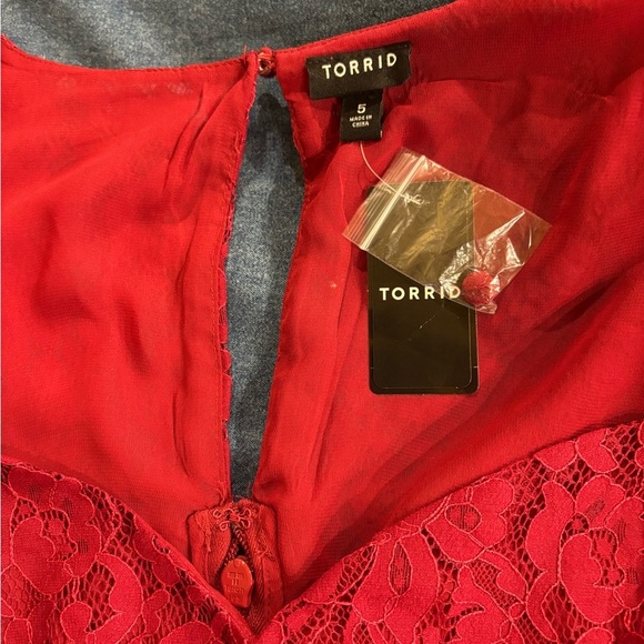 Torrid peplum long puff sleeve lace top blouse 5X 28 5 new NWT - Picture 6 of 8